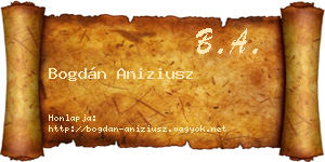 Bogdán Aniziusz névjegykártya